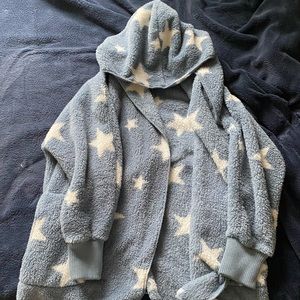 Blue and White Star Sherpa Hoodie